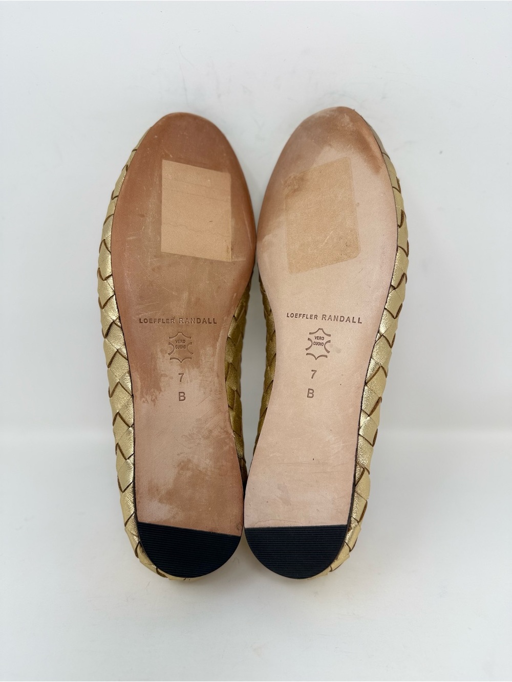 New Loeffler Randall Leonie Gold Woven Ballet Flat Sz 7 - Picture 13 of 13
